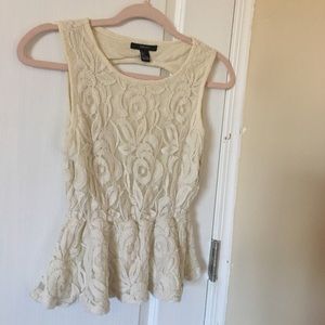 Lace white floral fancy casual cute top